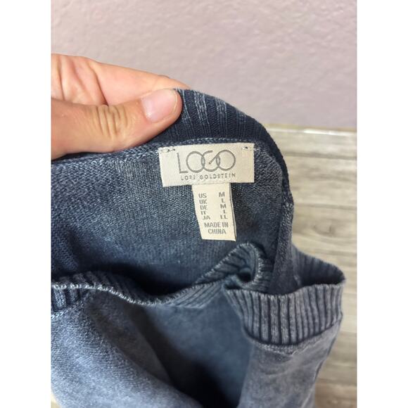 Logo by Lori Goldstein Sweater Womens Size Medium Gray V-neck Pullover - Picture 3 of 11